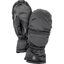Hestra Gloves Primaloft Leather Womens Ski Mittens - Black