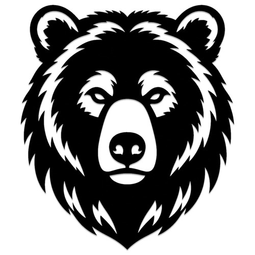 Black bear head metal wall - metal,
