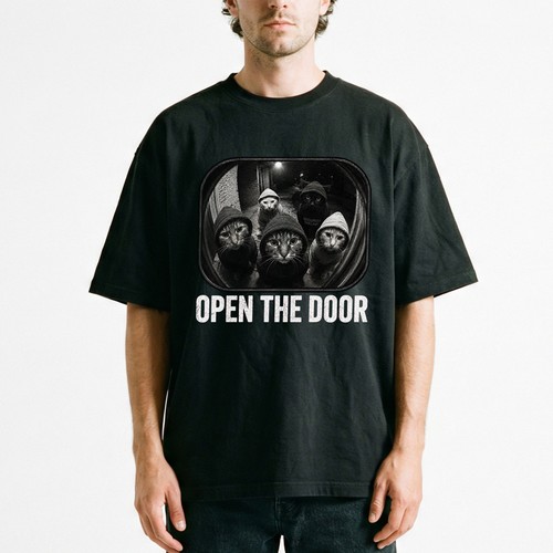 Open the door hoodie cats - open,