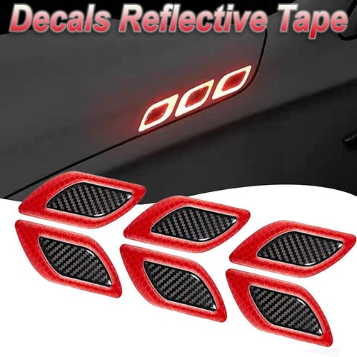 6pcs red reflective - 6pcs, warn