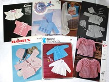 7 VINTAGE CROCHET PATTERNS FOR BABIES 3 PLY-DK YARN - EMU,TWILLEYS,HAYFIELD++