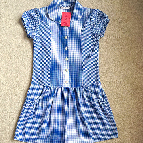 School girls blue white - m&s, blue/white