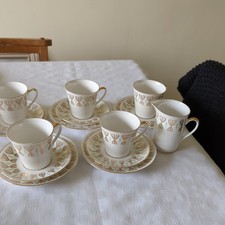 "Windsor" Bone China Part Tea Set  5 Cups 5 Saucers  5 Plates 1 Milk Jug/Creamer