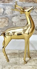 Large Brass modern Standing Reindeer Figurine