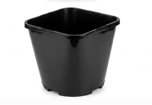 Black plastic plant pot - plastic, |