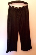 SMART FULL CIRCLE BLACK LINEN TROUSERS SIZE 28 REG