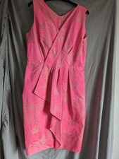 Kate Cooper Designer Mini dress Size 12 Hot Bright Pink With Gold Shimmer