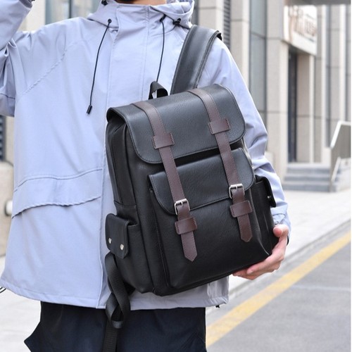 Mens leather backpack - pu,
