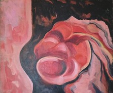 Original Signed Red Abstract