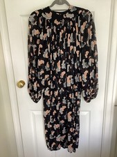 Vintage 1970’s Bernshaw' black mix Aztec pattern cotton dress. 47” long 