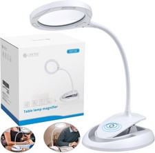 eSynic Magnifying Lamp Popular 5X 10x Magnifying Glass with Light Hand Free E