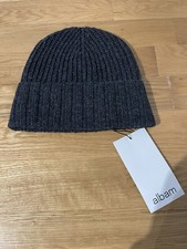Albam Knitted Beanie Hat Felted Plain Charcoal Wool Brand New Oi Polloi Winter
