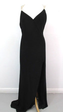 LA FEMME Size 10 Women's Black Bare Back Style Gown. Applique & Diamante Detail