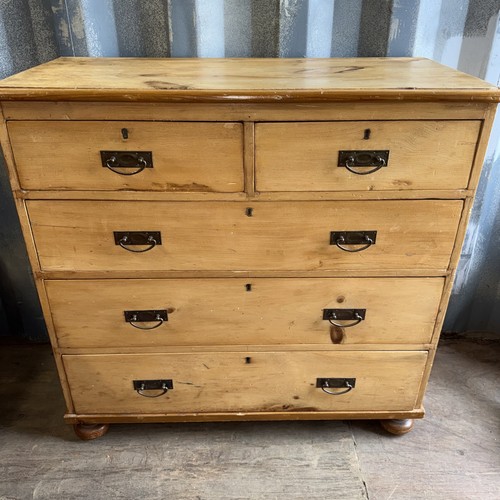 Antique pine chest drawers - pine,