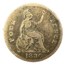 VERY RARE British 1836 William IV "Joey" 4 Pence/Groat - Britannia LOT: 0211-934