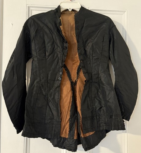 Antique victorian black bodice - victorian,