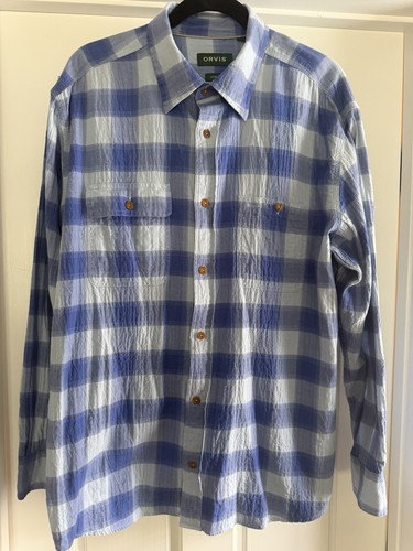 Orvis shirt mens large blue - orvis,