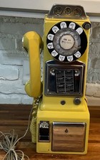 Vintage YELLOW 🟡 Bell Systems / Western Electric Rotary 3 Coin Pay Phone