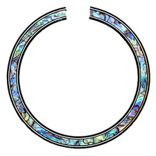 2x Abalone Ukulele Rosette Φ:2-11/16" (68mm) W:1/4" (7mm) Mandolin Inlay B152