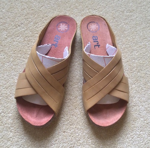 Art leather slider - art, sandals