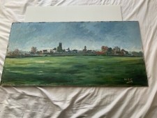 Winston Churchill - Large Original Oil on Board Painting with Initials on the...