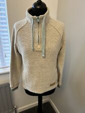Weird Fish Macaroni Knit 1/4 Zip Jumper Pullover UK 10 Beige