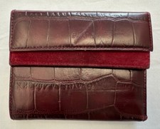 Furla Genuine Leather Wallet Trifold, Alligator / Crocodile Print, Made In Italy