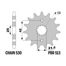 Sprocket PBR Z17 teeth step