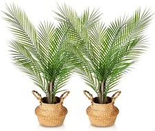  Artificial Palm Trees - 80cm Tall, Seagrass Basket 2 PACKS - Auction