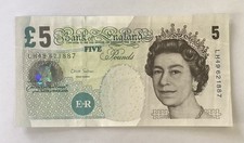 FIVE POUND NOTE - Used/Salmon