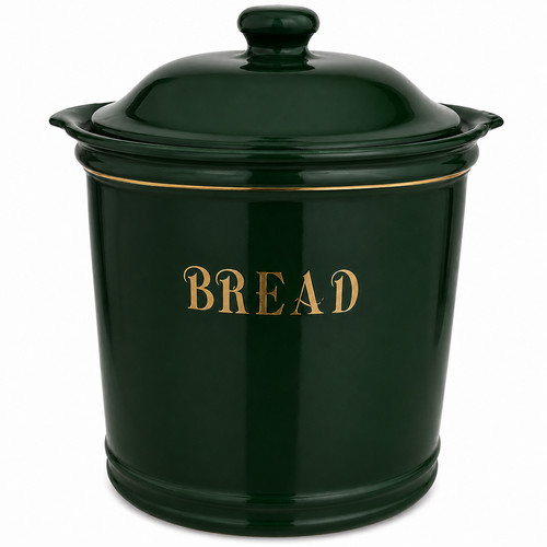 Green gold bread bin ceramic - gold,
