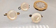 3 Similar Vintage Domed Mother of Pearl Shell Dress Shirt Studs - 13.7mm