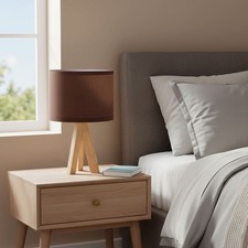 Wooden Tripod Table Lamp with