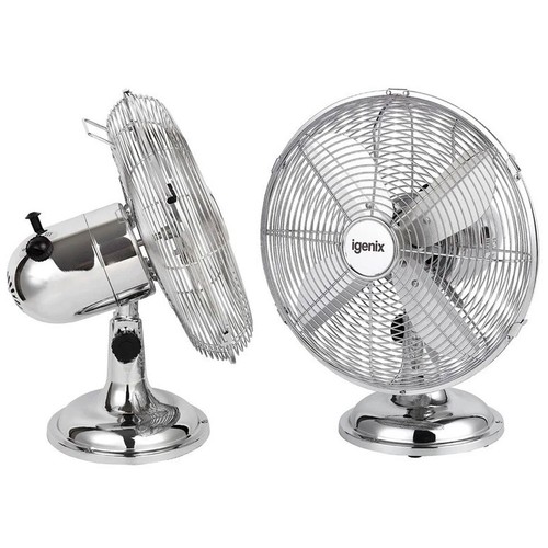 Igenix retro chrome desk fan - igenix,