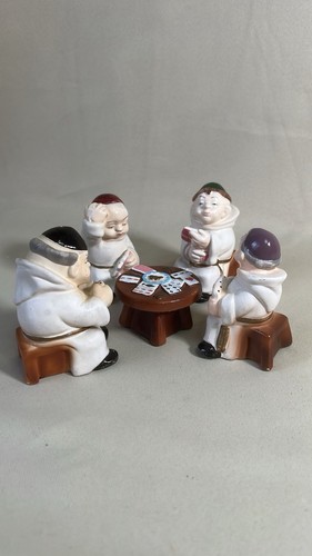 Vintage ceramic monks playing - monks,
