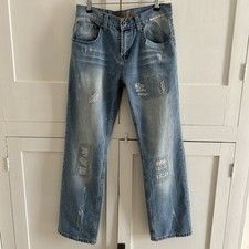 Men’s Petroleum Jeans Y2K Worn Tear Effect 30” R (30” Waist X 31” Inside Leg)