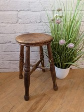 Antique Pine Wooden Farmhouse Stool