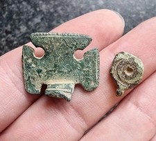 Medieval Anglo Saxon Brooch Part & Pin Head Metal Detecting Finds Antique