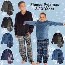 Metzuyan Boys Tartan Check Fleece Pyjama Set Soft Cosy Loungewear 3-13 Years