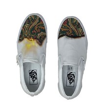 Vans Classic Slip On Big Reveal White Paisley Men's 12 Shoes New