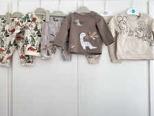 Baby Boys 0-3 Months Outfit Bundle NEXT Dinosaurs Trousers Tops Tu VGC