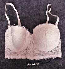 BELLE VERE NOTTE 32D padded LONGLINE  BALCONY BRA underwired PINK bnwt
