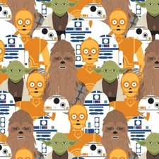 Star Wars Packed Characters Fabric Material Fabric - Half Metre