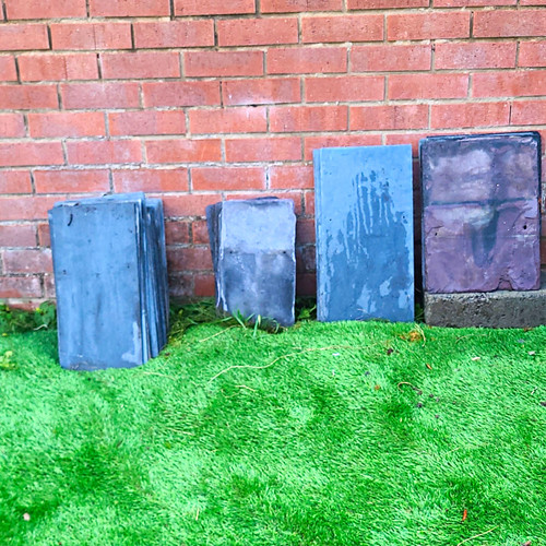 Grey slate roof tile - slate, rectangle
