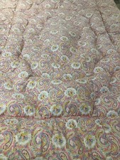 Antique eiderdown pink with flowers feather quilt