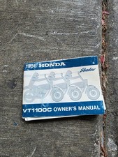Honda Owner’s Manual 1986 Honda VT1100 Shadow BOOK BOOKLET