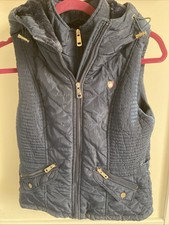 Young Girls Gilet With Hood … Fur Lined Double Zipped Navy blue