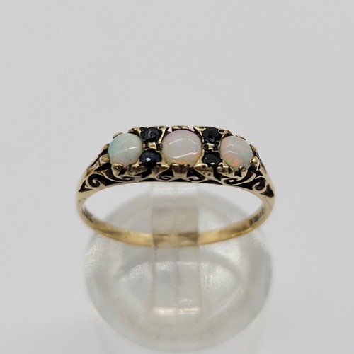 Ornate vintage 9ct - vintage, opal