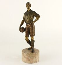 Antique Bergman Bronze Footballer Statue. Soccer Player Football Figure c1890