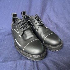 DSQUARED2 Linear Detail Chunky Derby Shoes Men’s sz 44 Black Handmade in Italy